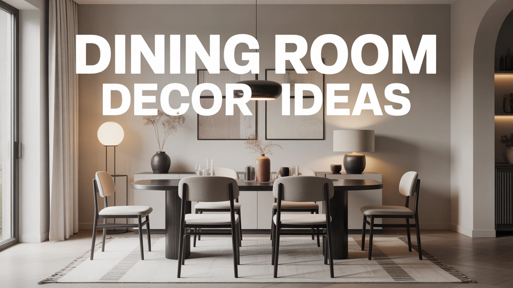 Modern dining room with a sleek table, elegant chairs, pendant lighting, and minimalist decor accents in a bright and stylish space.