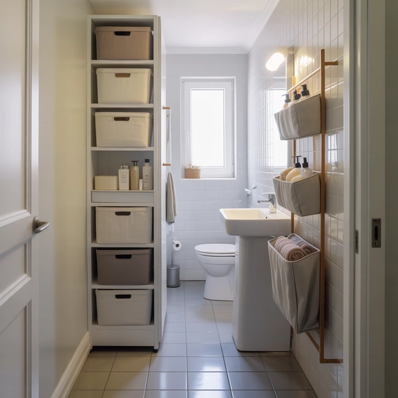 Bathroom storage ideas for small spaces with shelving