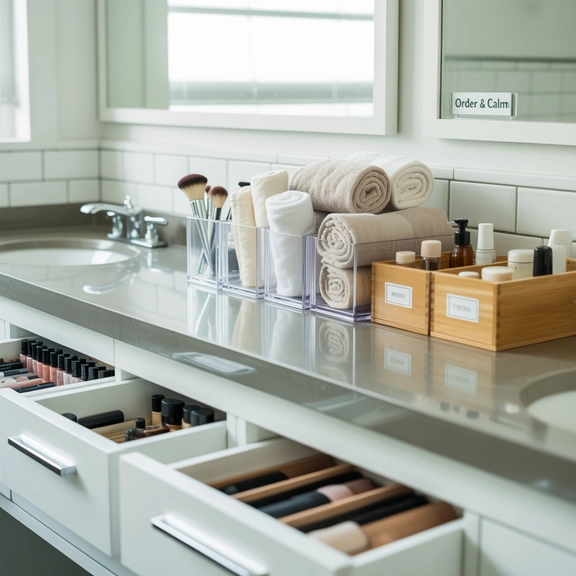 Decorative boxes for bathroom organization