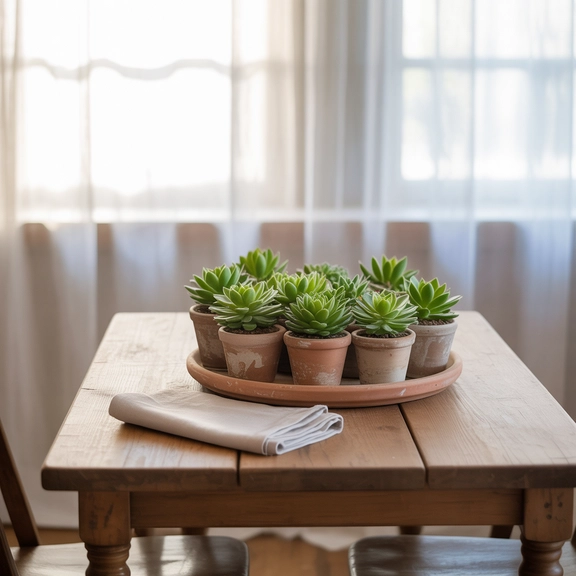 modern dining room decor with plants