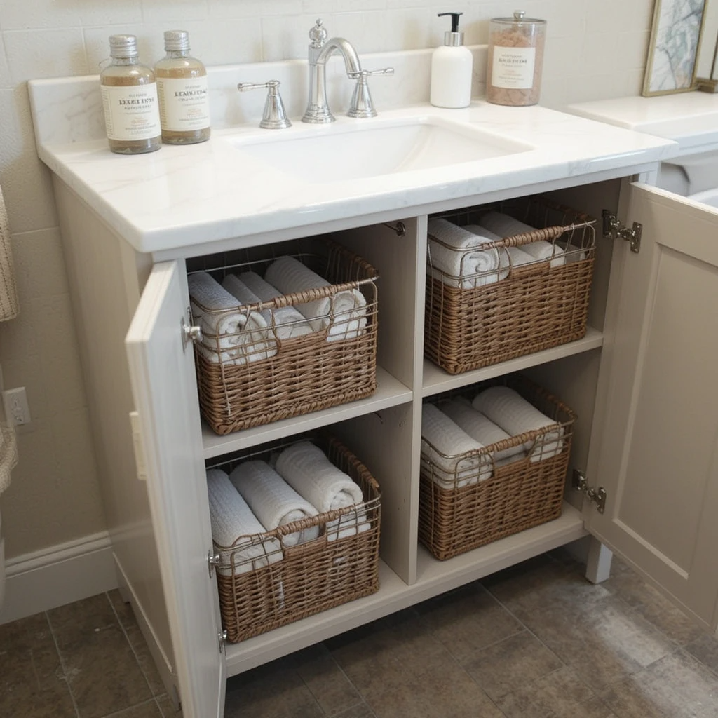 under sink baskets with2