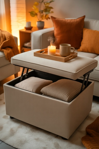 Ottoman with Lift-Top Storage