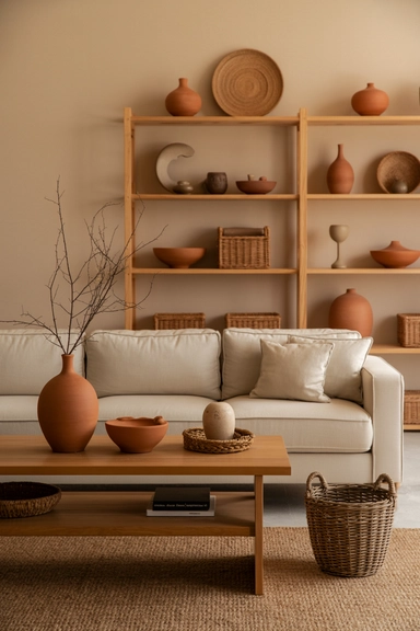 Use Earth-Toned Accent Pieces
