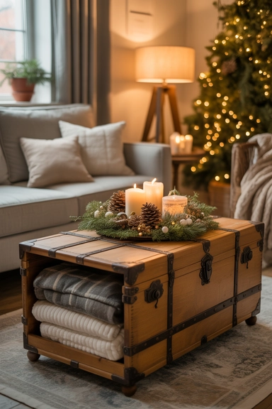 Decorative Trunk with Seasonal Storage