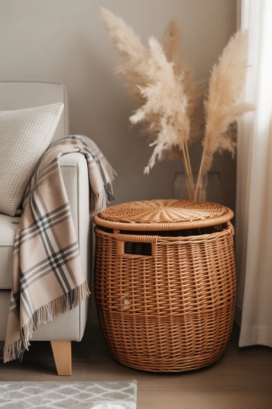  Woven Basket with Foldable Lid