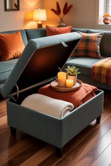 Utilize Ottoman Storage to Maximize Small Space Styling