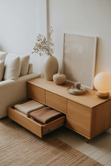 Low Profile Sideboard with Deep Drawers