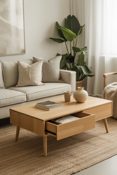 Hidden Drawer Storage in Coffee Tables