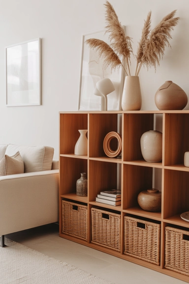 Employ Modular Cube Storage with Neutral Baskets
