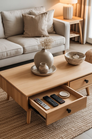 Incorporate Under-Coffee Table Drawers