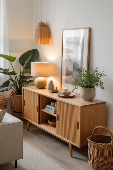 Employ Low Profile Sideboards with Sliding Doors