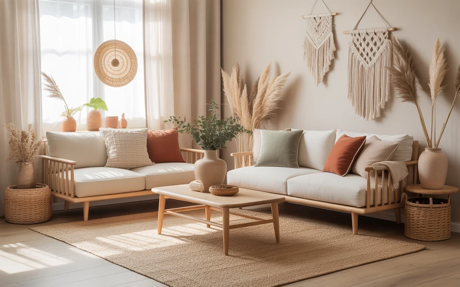 Scandinavian Boho Living Room Decor Ideas