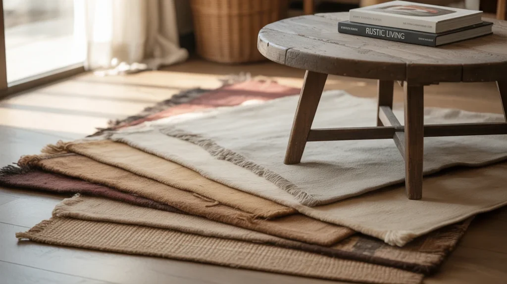 budget-friendly earthy living room decor with DIY and thrift finds