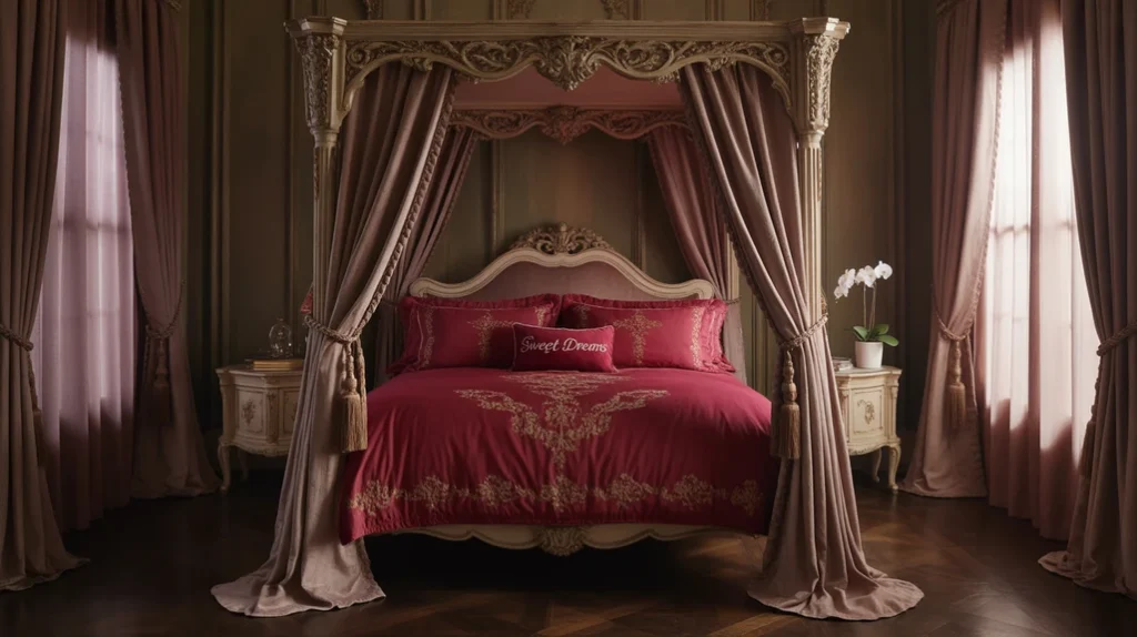 Maximalist bedroom gallery wall with art and personal décor.