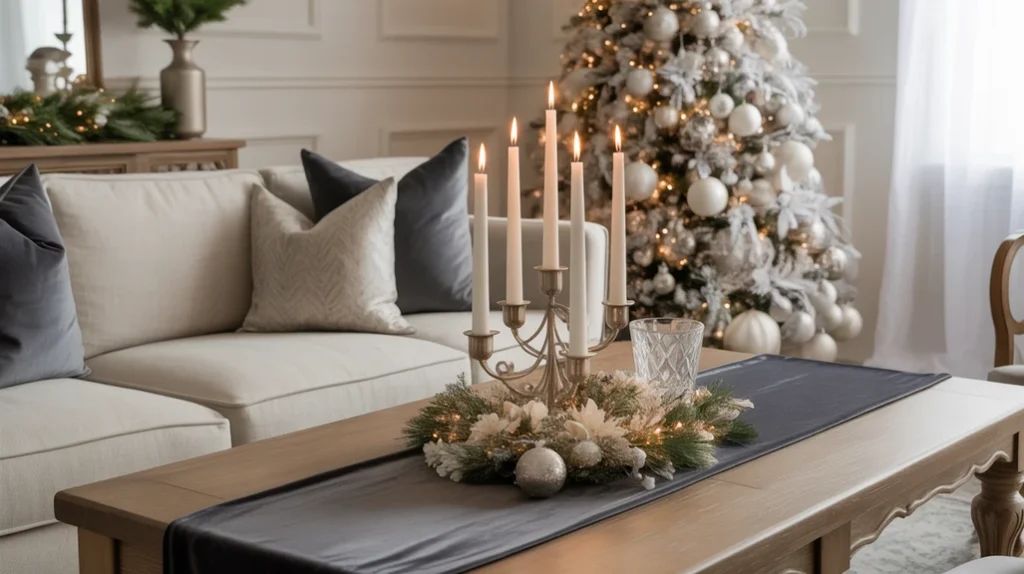 Charcoal-Gray-and-Ivory — Minimal modern Christmas palette in charcoal gray and ivory with silver accents