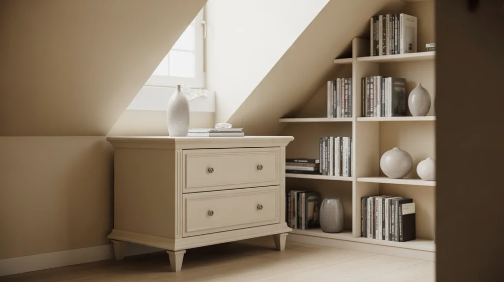 compact-storage-furniture-attic-bedroom – attic bedroom ideas with compact and multifunctional storage furniture