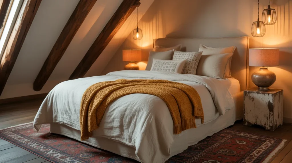 12 exposed wooden beams bedroom. result