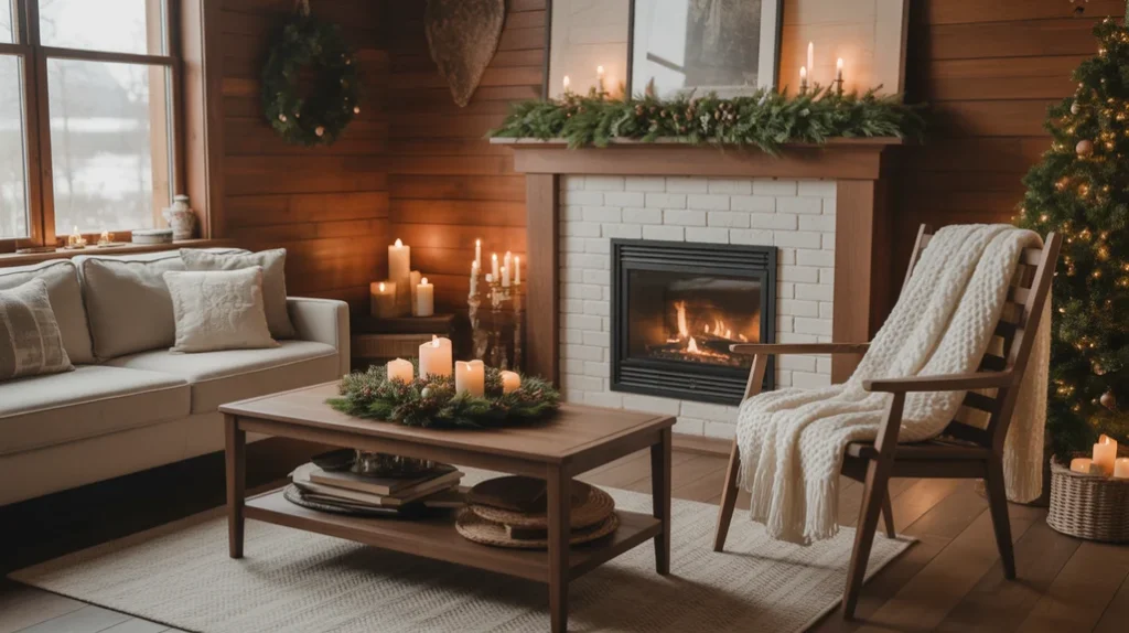 Walnut-Brown-and-Cream — Cozy cabin Christmas palette featuring walnut brown and cream tones