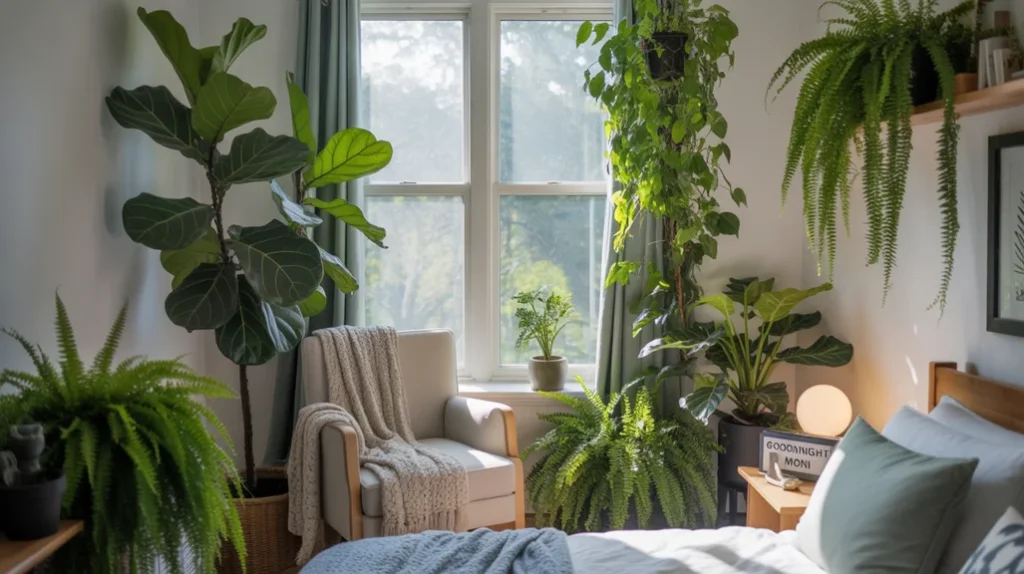 Maximalist bedroom decorated with vintage and antique accents.