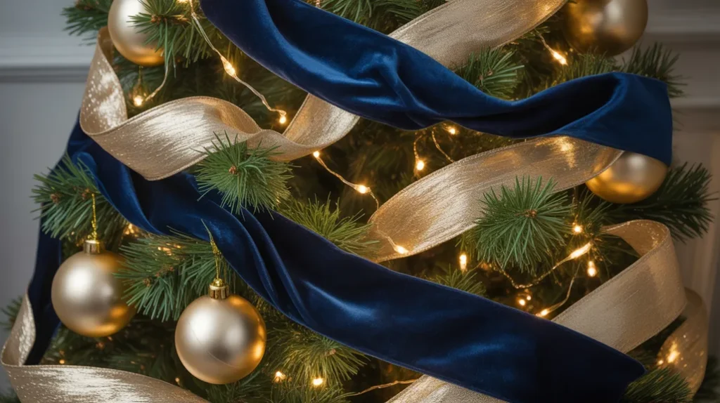 Emerald green and beige Christmas palette with pine branches, beige stockings, and neutral Scandinavian holiday style.