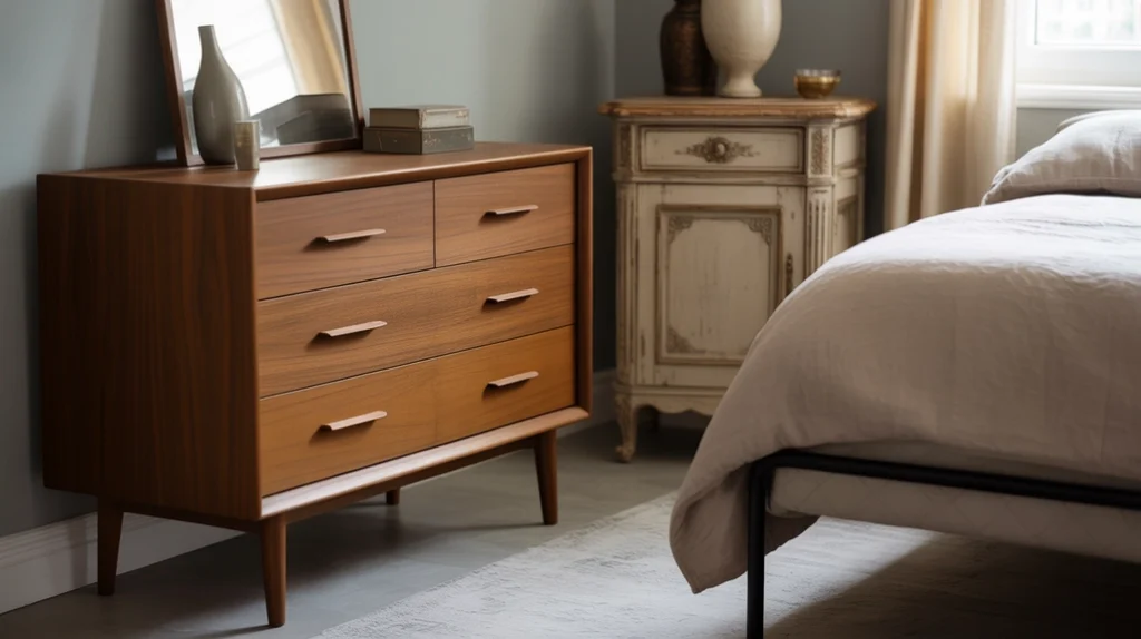 Modern and vintage furniture combined for creative eclectic bedroom design ideas that feel balanced and unique.