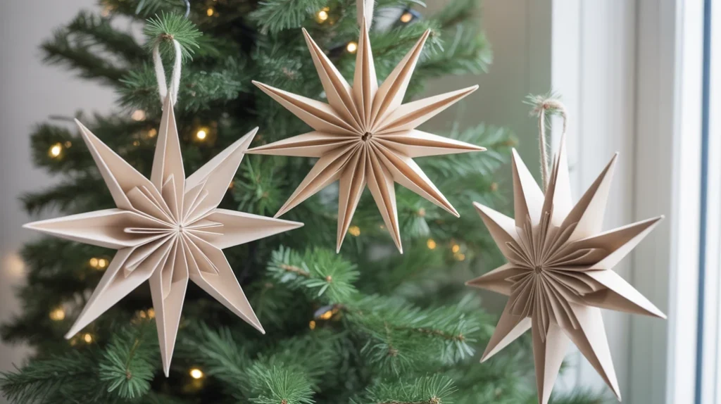 3 origami paper star ornaments result