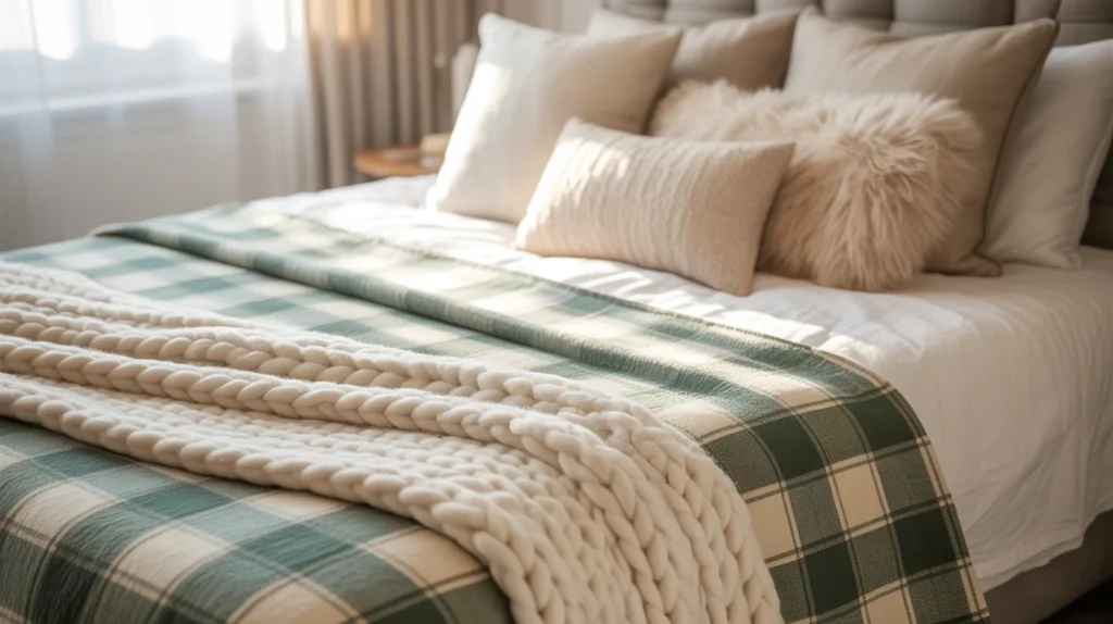Shiplap accent wall featured in modern farmhouse bedroom ideas with rustic wood bed.