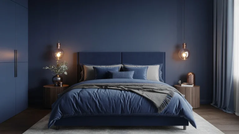 featured-navy-blue-bedroom-ideas → Stylish navy blue bedroom ideas for a modern retrea