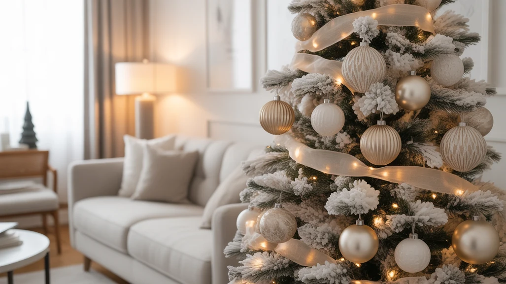 Elegant neutral and white Christmas tree ideas for a cozy, modern holiday home