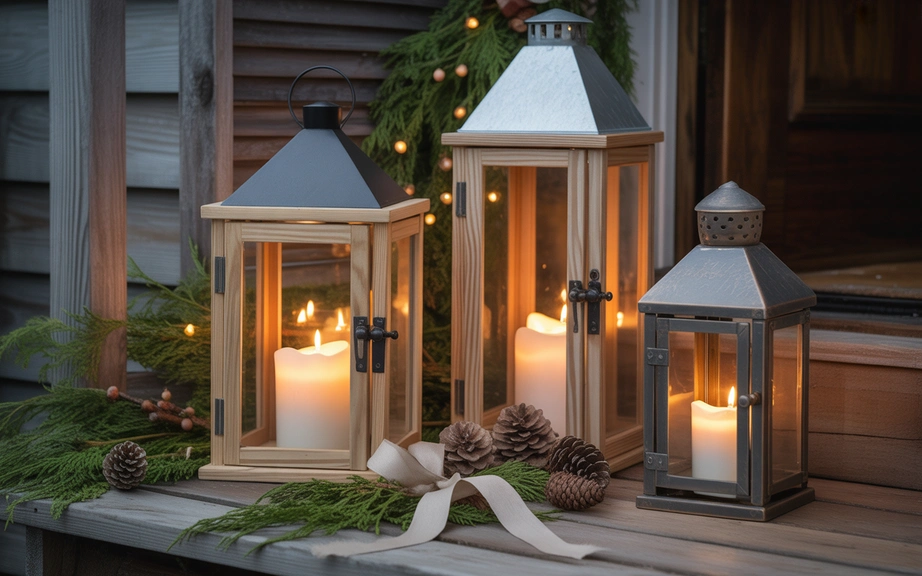 Rustic Porch Lanterns & Warm Lights