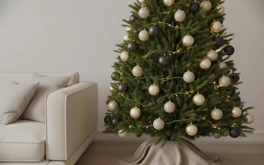 Use a Minimalist Christmas Tree with Sleek Ornaments
