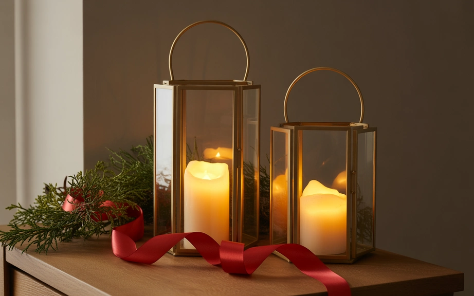 Gold Lanterns for Warm Holiday Ambiance