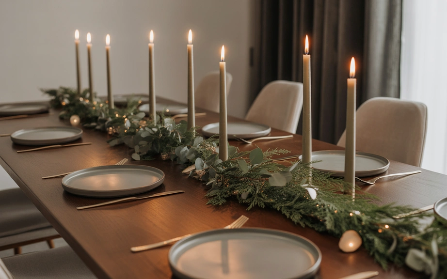 Modern Dining Room with Statement Garland