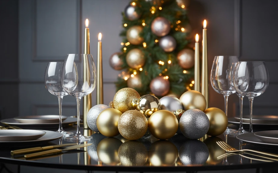 Modern Glam Metallic Ornament Table