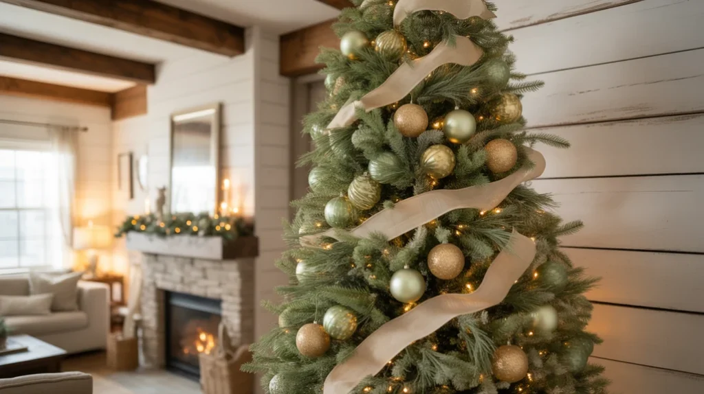 Mini farmhouse Christmas tree for small spaces and cozy corners