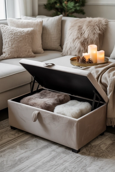 Storage Ottoman with Hidden Compartments