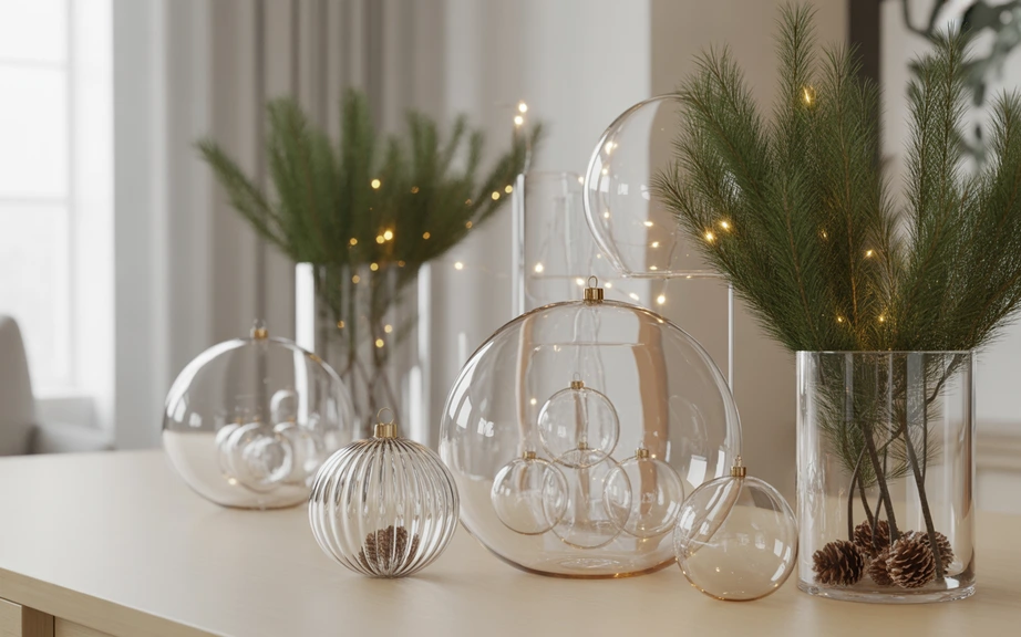 Clear Glass Ornaments and Vases