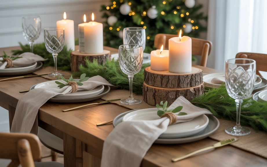 Farmhouse Jute and Linen Christmas Table