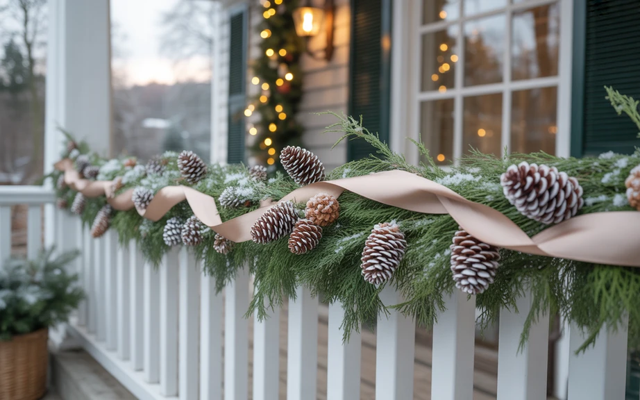 Snow-Dusted Pinecone Garlands