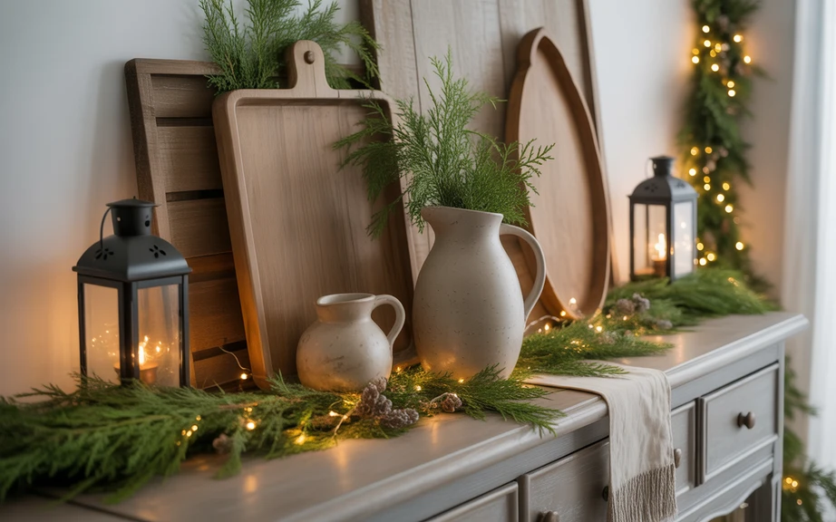Rustic Farmhouse Buffet and Sideboard Styling