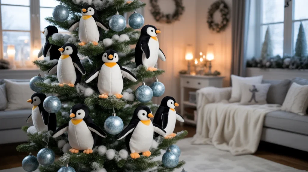 Snowy Fairy Tale Christmas tree with white feathers, fairy ornaments, and crystals