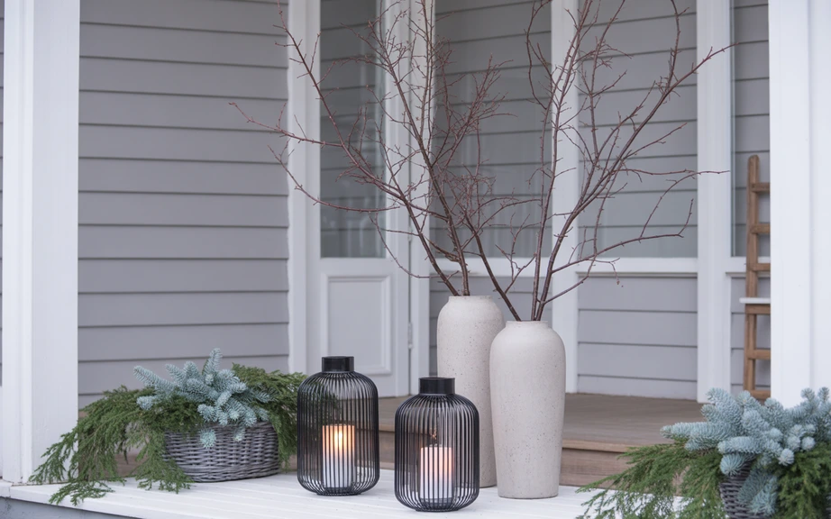 Winter Branch Arrangements in Tall Vases