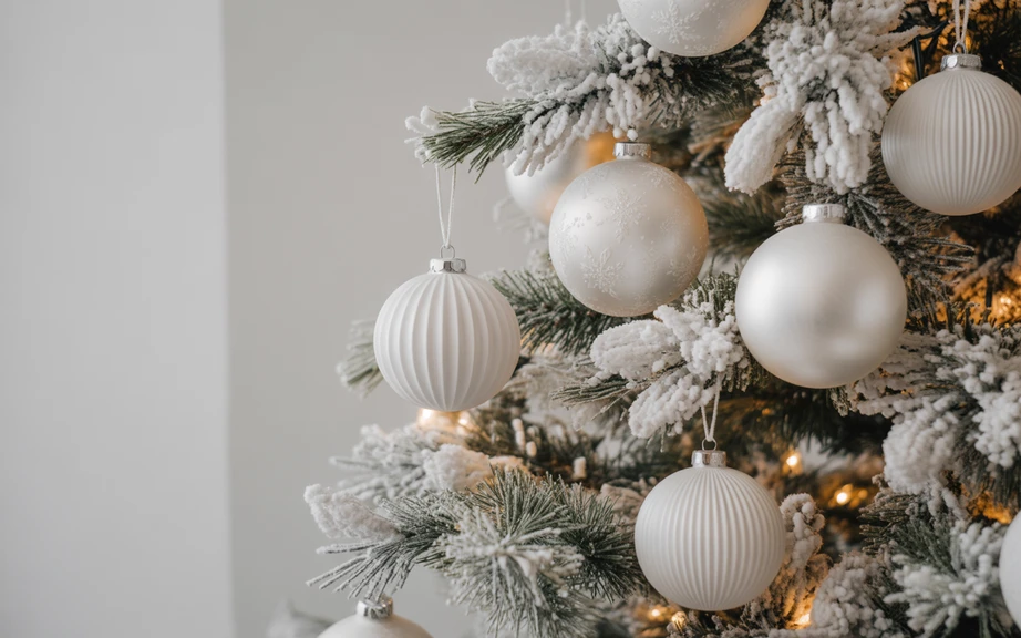 White Ornaments for Minimal Holiday Style
