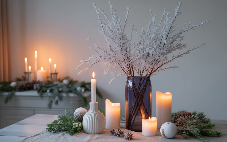 Snowy Branch Arrangements for Natural Elegance