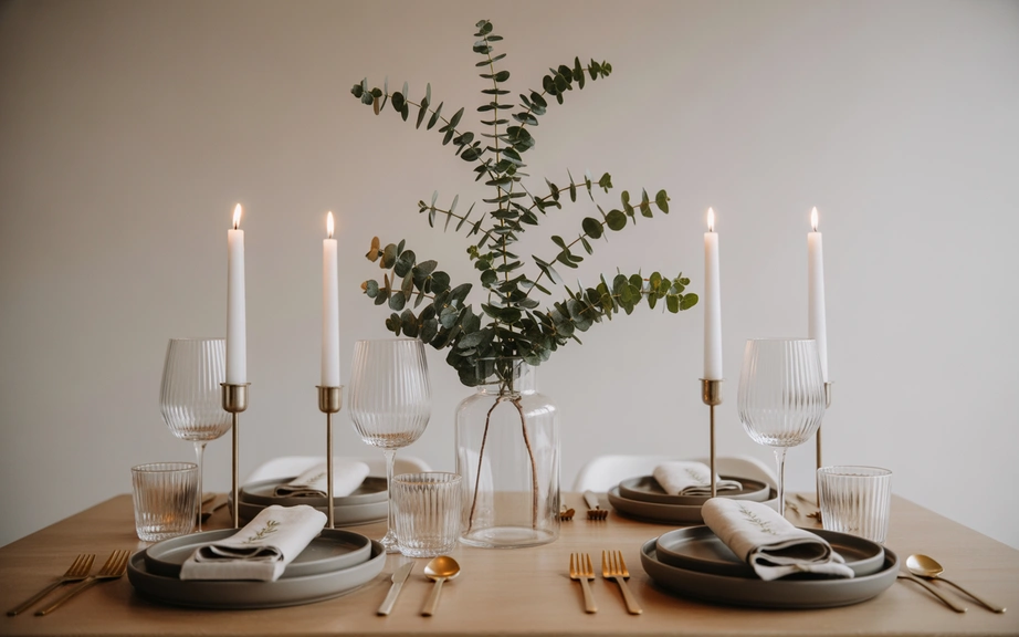 Modern Dining Room with Minimal Greenery