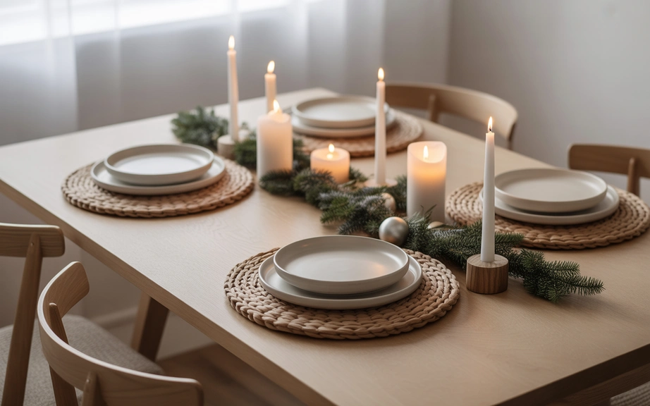 Neutral Scandinavian Tablescape with Knit Textures