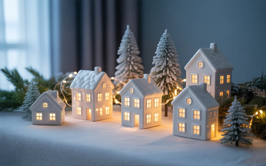 White Village Houses for Cozy Winter Charm