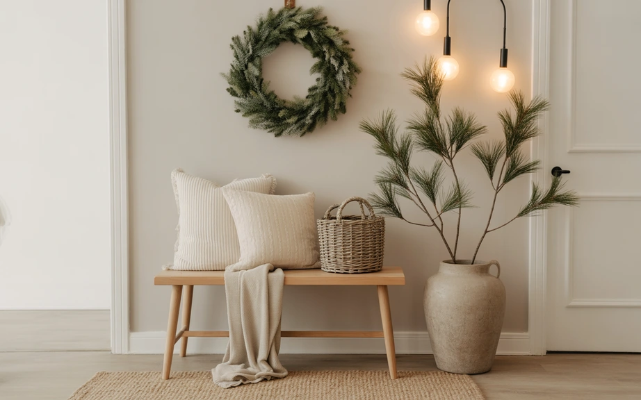 Calm Entryway with Subtle Seasonal Touches