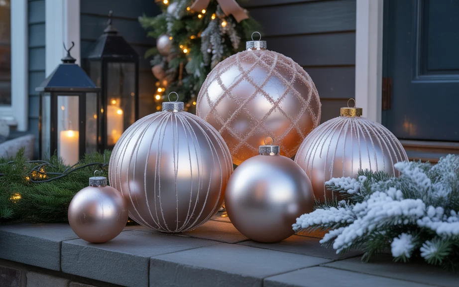 Frosted Oversized Ornament Displays