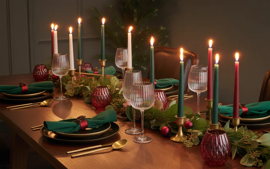Jewel-Tone Christmas Table Elegance
